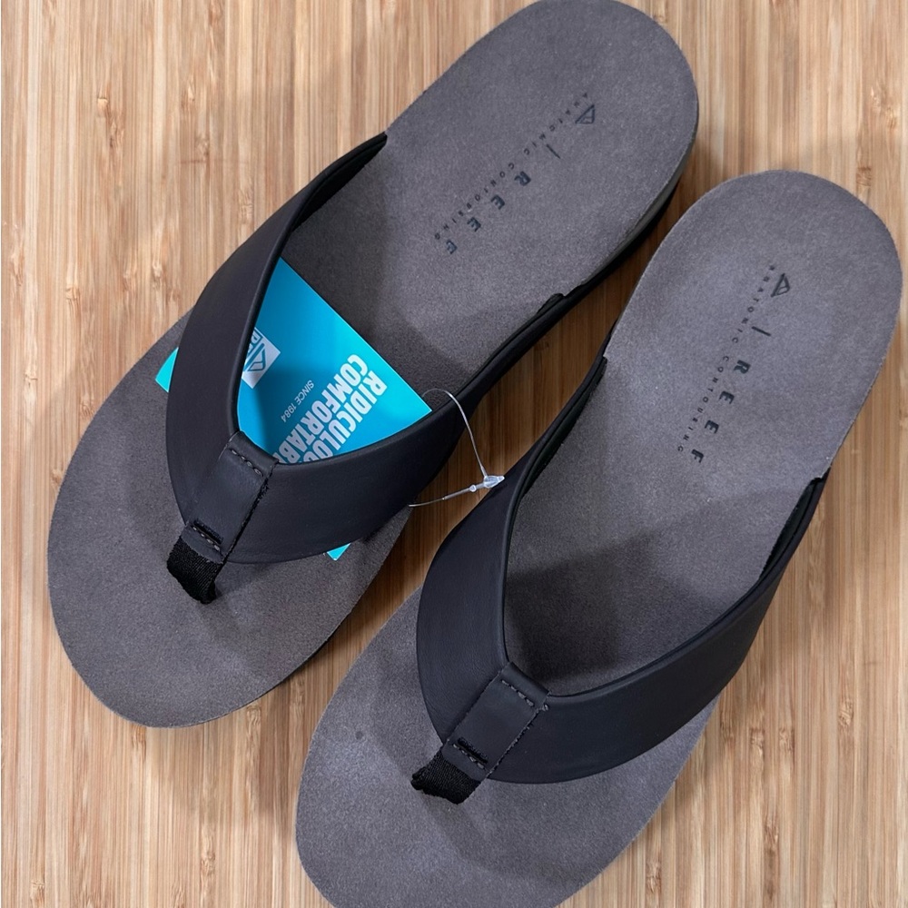 Men’s Sandals REEF OJAI THONGS - BROWN LEATHER Size 10 NWT Flip Flops - Picture 9 of 16